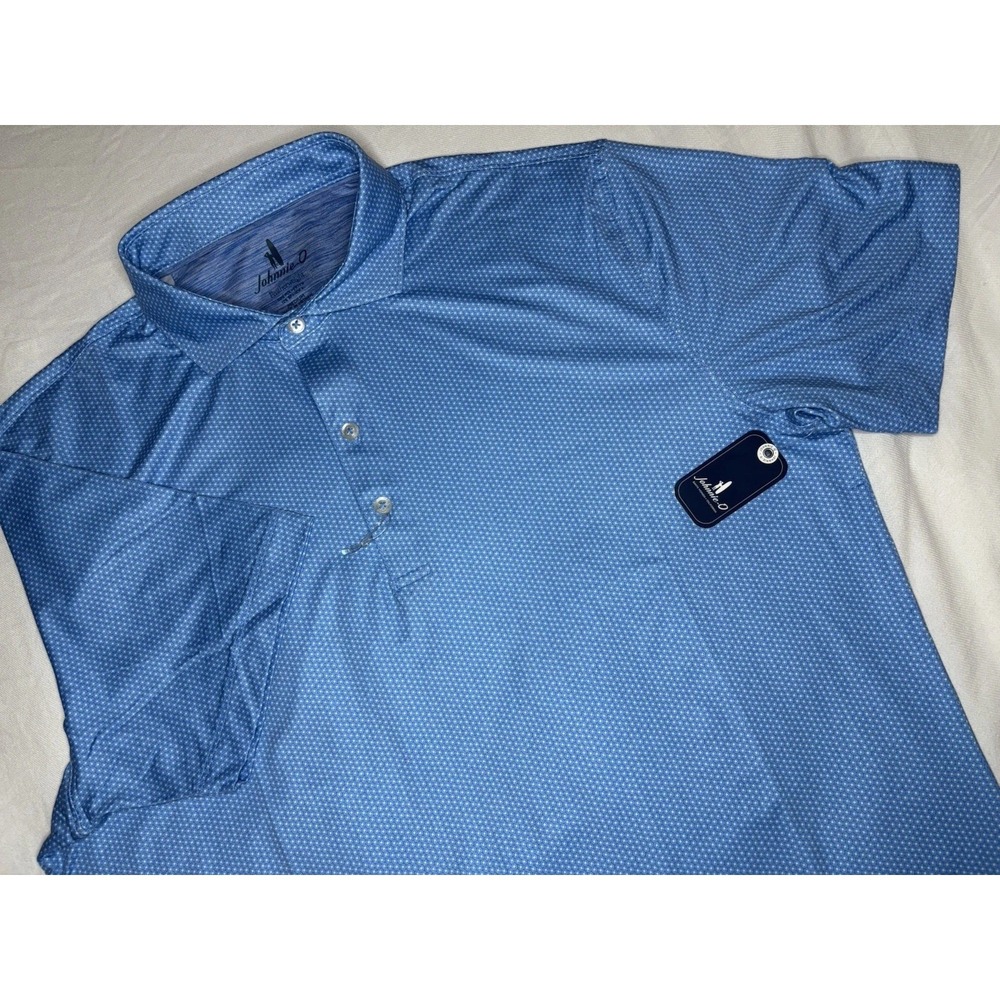 Johnnie-O Men's Marlin Featherweight Performance Golf Polo Shirt Blue Medium NWT